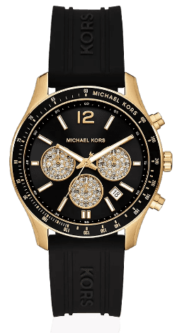 Michael Kors Berkley Chronograph Black Dial Black Rubber Strap  Watch for Men - MKO1038