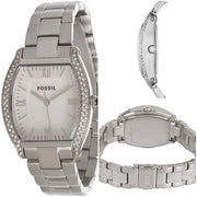 Fossil Wallace Silver Dial Silver Steel Strap Watch for Women - ES3174