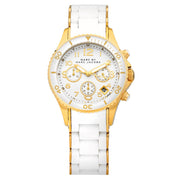 Marc Jacobs Rock Chronograph White Dial White Silicone Strap Watch for Women - MBM2546