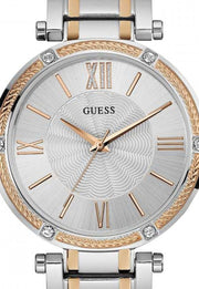 Guess Park Ave Silver Dial Two Tone Steel Strap Watch for Women - W0636L1