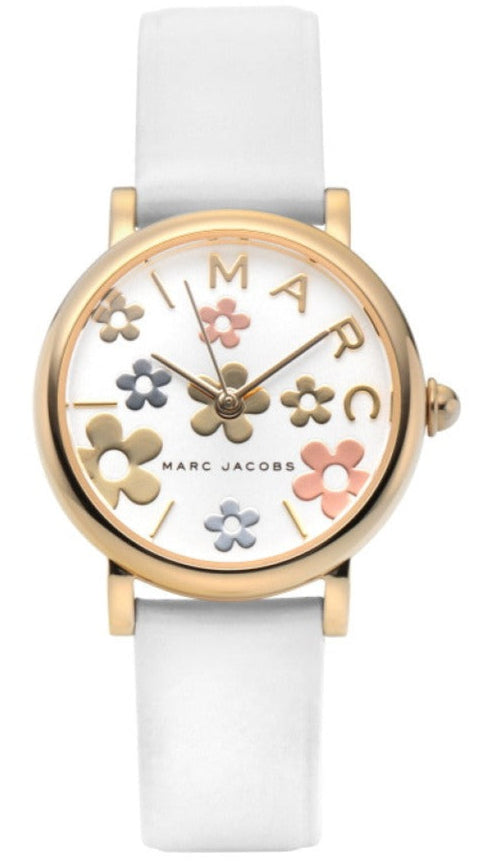 Marc Jacobs Roxy White Dial White Leather Strap Watch for Women - MJ1607