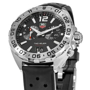 Tag Heuer Formula 1 Alarm Quartz Black Dial Black Rubber Strap Watch for Men -  WAZ111A.FT8023