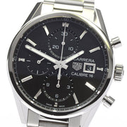 Tag Heuer Carrera Automatic Chronograph Black Dial Silver Steel Strap Watch for Men - CBK2110.BA0715