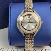 Swarovski Crystalline Aura White Dial Two Tone Mesh Strap Watch for Women - 5644075