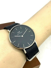 Daniel Wellington Classic Cornwall Quartz Black Dial Black Nylon Strap Watch For Women - DW00100151