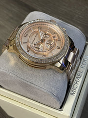 Michael Kors Dylan Rose Gold Dial Rose Gold Steel Strap Watch for Women - MK5576