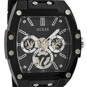 Guess Phoenix Multifunction Black Dial Black Rubber Strap Watch for Men - GW0203G3