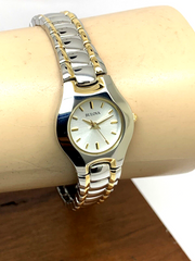 Bulova Classic White Dial Two Tone Steel Strap Watch for Women - 98T84