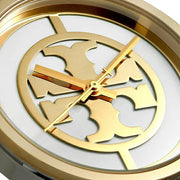 Tory Burch Reva Gold Dial Two Tone Steel Strap Watch for Women - TBW4027
