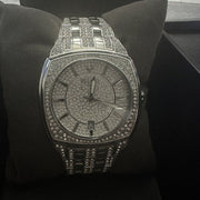Bulova Phantom Swarovski Crystal Pave Silver Dial Silver Steel Strap Watch for Men - 98B296