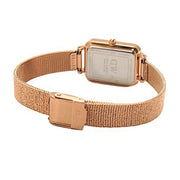 Daniel Wellington Quadro Melrose White Dial Gold Mesh Strap Watch For Women - DW00100431
