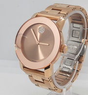 Movado Bold Rose Gold Dial Rose Gold Steel Strap Watch for Women - 3600086