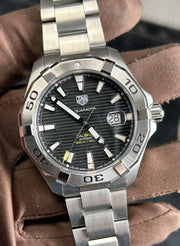 Tag Heuer Aquaracer Automatic Black Dial Silver Steel Strap Watch for Men - WAY2010.BA0927