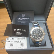 Tag Heuer Aquaracer Chronograph Black Dial Silver Steel Strap Watch for Men - CAY1110.BA0927
