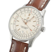 Breitling Navitimer Automatic 41 White Dial Brown Leather Strap Watch for Men - A17326211G1P2