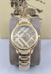 Burberry The Classic Champagne Gold Dial Gold Steel Strap Watch for Women - BU10109