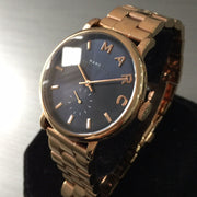 Marc Jacobs Baker Blue Dial Rose Gold Steel Strap Watch for Women - MBM3330