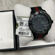 Gucci G Timeless Sport Black Dial Two Tone NATO Strap Watch For Men - YA126229