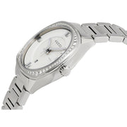 Gucci GG2570 Diamonds White Dial Silver Steel Strap Watch For Women - YA142506