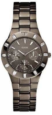 Guess XS Multifunction Quartz Brown Dial Brown Steel Strap Watch For Women - W0027L1