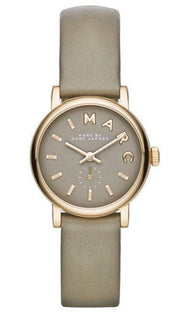 Marc Jacobs Baker Grey Dial Grey Leather Strap Watch for Women - MBM1318