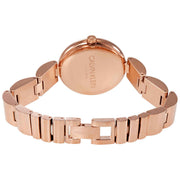 Calvin Klein Wavy White Dial Rose Gold Steel Strap Watch for Women - K9U23646
