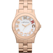 Marc Jacobs Rivera White Dial Rose Gold Steel Strap Watch for Women - MBM3138