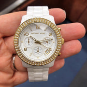 Michael Kors Runway White Dial White Steel Strap Watch for Women - MK5237