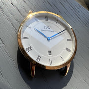 Daniel Wellington Classic Sheffield White Dial Black Leather Strap Watch For Men - DW00100084