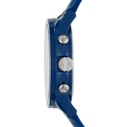 Armani Exchange Outerbanks Chronograph Blue Dial Blue Silicone Strap Watch For Men - AX1327