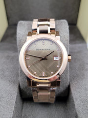 Burberry The City Diamonds Rose Gold Dial Rose Gold Steel Strap Watch for Women - BU9126