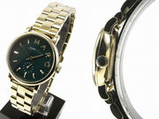 Marc Jacobs Baker Green Dial Gold Steel Strap Watch for Women - MBM3249