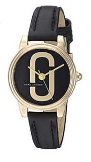 Marc Jacobs Corie Black Dial Black Leather Strap Watch for Women - MJ1580