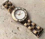 Marc Jacobs Blade White Dial Rose Gold Steel Strap Watch for Women - MBM3076