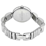 Calvin Klein Wavy Black Dial Silver Steel Strap Watch for Women - K9U23141