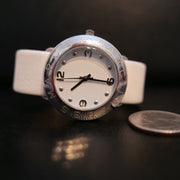 Marc Jacobs Amy White Dial White Leather Strap Watch for Women - MBM1136