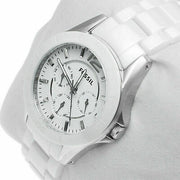 Fossil Ceramic White Dial White Ceramic Strap Watch for Women - CE1002