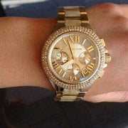Michael Kors Camille Gold Dial Gold Steel Strap Watch for Women - MK5902