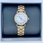 Marc Jacobs Baker Dexter White Dial Rose Gold Steel Strap Watch for Women - MBM3443