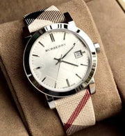 Burberry The City White Dial Brown Leather Strap Watch for Women - BU9113