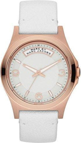 Marc Jacobs Baby Dave White Dial White Leather Strap Watch for Women - MBM1260