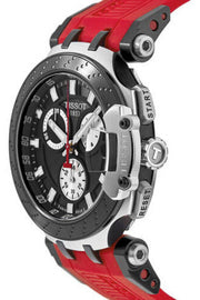 Tissot T Race Chronograph Black Dial Red Silicone Strap Watch For Men - T115.417.27.051.00
