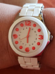 Marc Jacobs Pelly White Dial White Silicone Strap Watch for Women - MBM2588