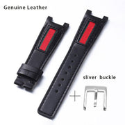 Gucci Interlocking G XL Black Dial Red & Green Leather Strap Watch For Men - YA133206