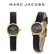 Marc Jacobs Roxy Black Dial Black Leather Strap Watch for Women - MJ1585