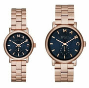 Marc Jacobs Baker Blue Dial Rose Gold Steel Strap Watch for Women - MBM3330