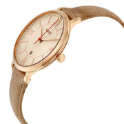 Fossil Jacqueline White Dial Brown Leather Strap Watch for Women - ES3487