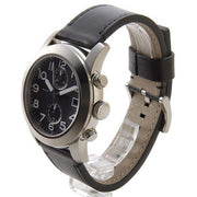 Marc Jacobs Larry Chronograph Black Dial Black Leather Strap Watch for Men - MBM5033