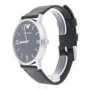 Emporio Armani Kappa Analog Quartz Black Dial Black Leather Strap Watch For Men - AR11013