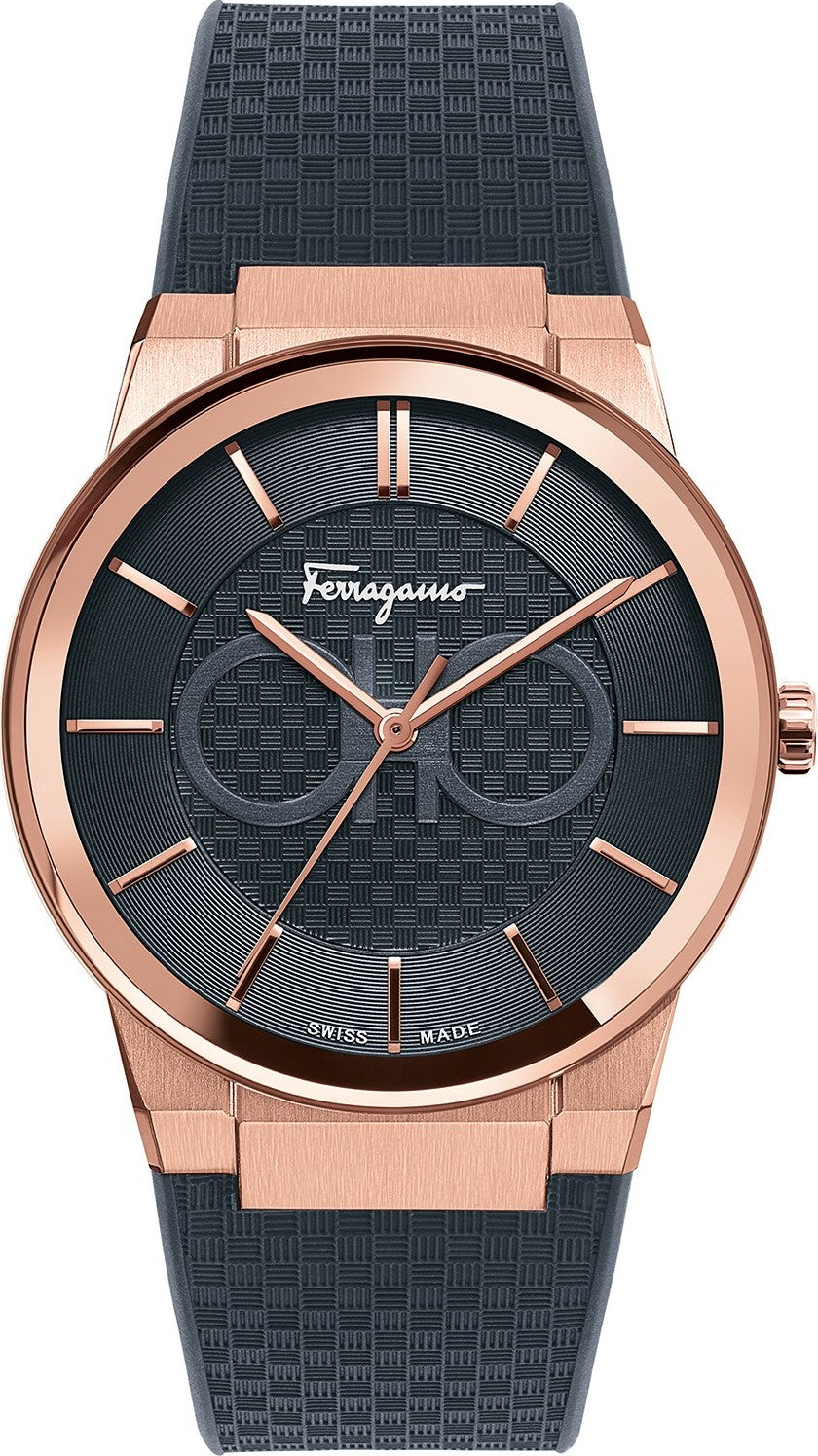 Salvatore Ferragamo Sapphire Black Dial Black Silicone Strap Watch for Men - SFHP00420